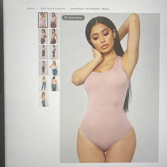 Fashion Nova Tank Bodysuit - Mauve - Picture 4 of 4